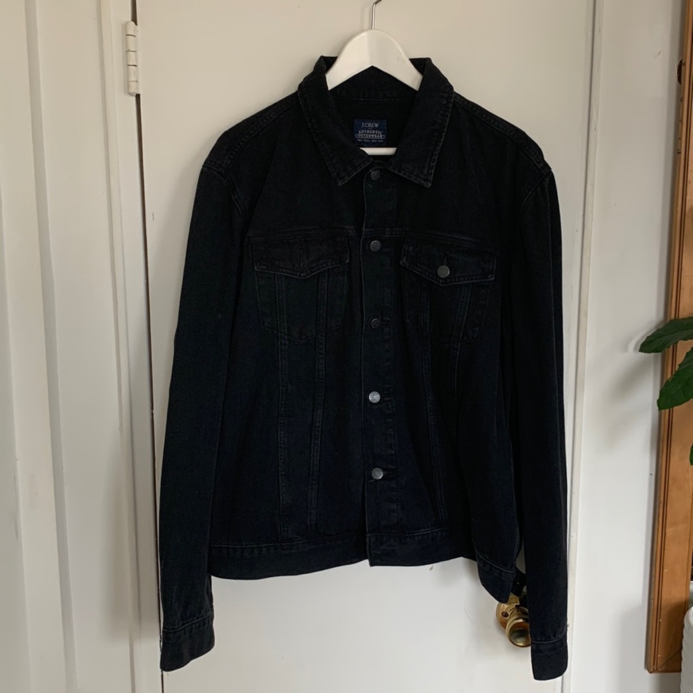 Mens NWT black J.crew denim jacket size XL